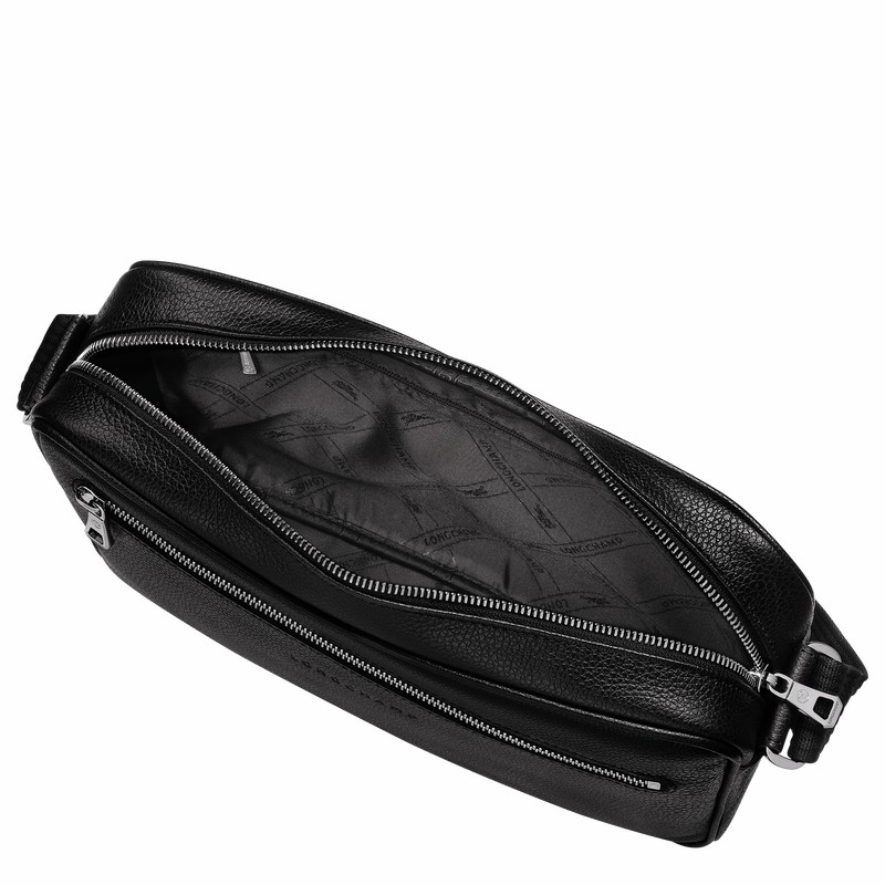 Longchamp Le FOULONNÉ M Camera bag - Leather Black USA | 20044021047