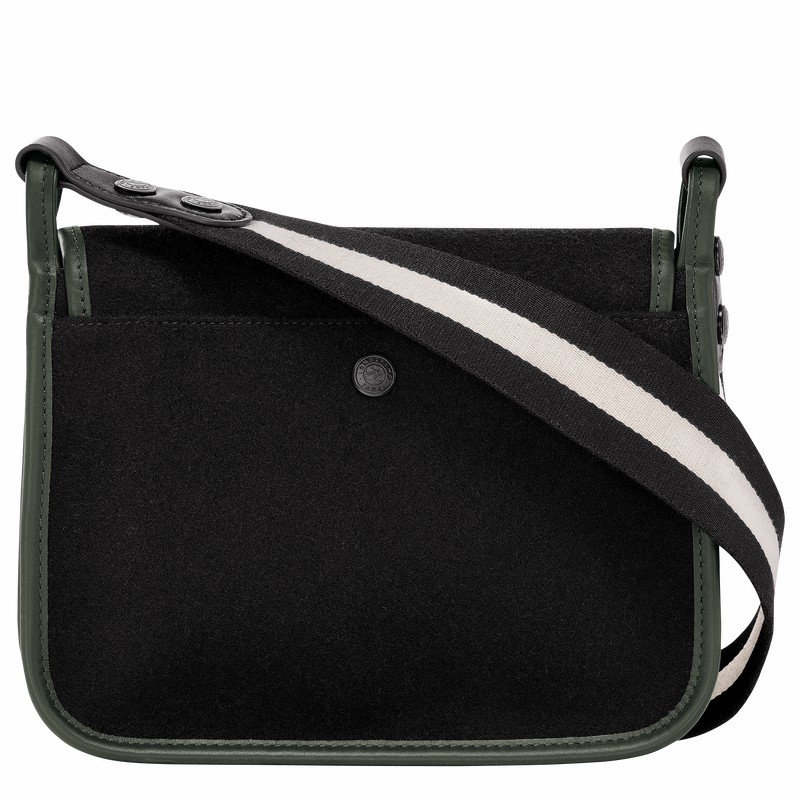 Longchamp Le FOULONNÉ M Crossbody bag - Canvas Black USA | 10135HFN001