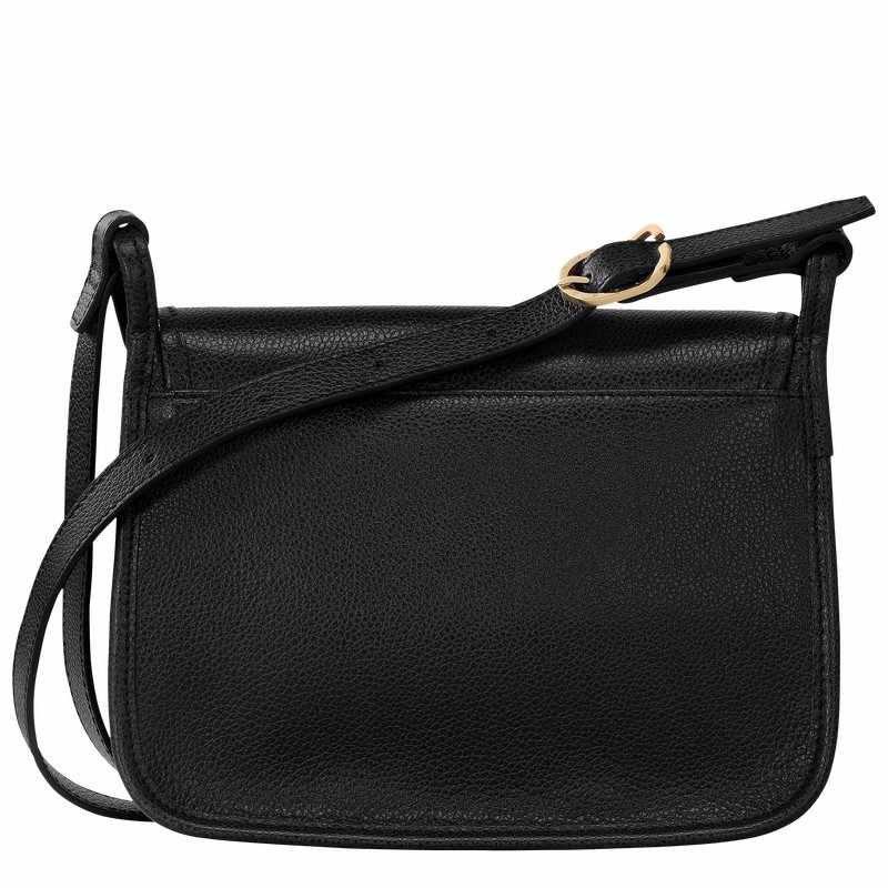 Longchamp Le FOULONNÉ M Crossbody bag - Leather Black USA | 10135021001