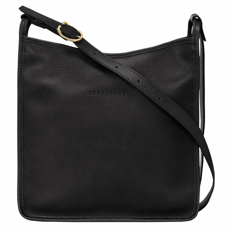 Longchamp Le FOULONNÉ M Crossbody bag - Leather Black USA | 10140021001