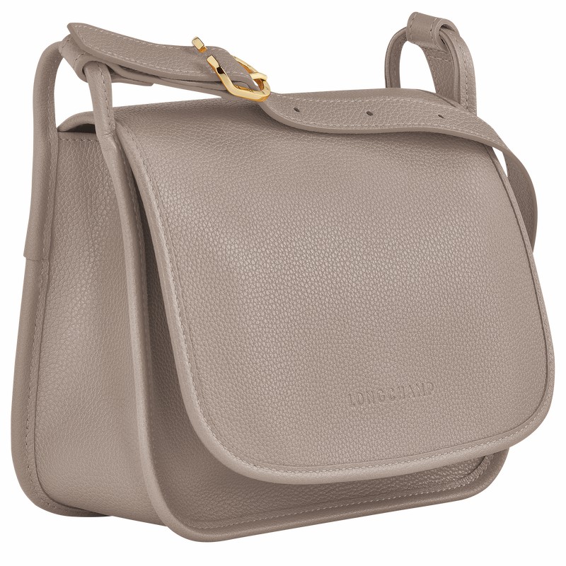 Longchamp Le FOULONNÉ M Crossbody bag - Leather Grey USA | 10135021P55