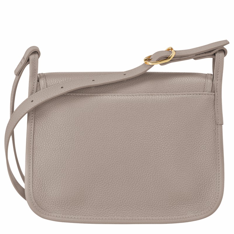 Longchamp Le FOULONNÉ M Crossbody bag - Leather Grey USA | 10135021P55