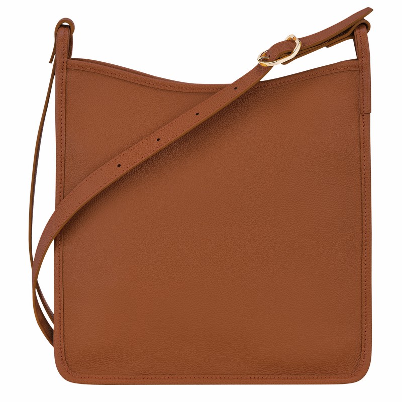 Longchamp Le FOULONNÉ M Crossbody bag - Leather Caramel USA | 10140021121