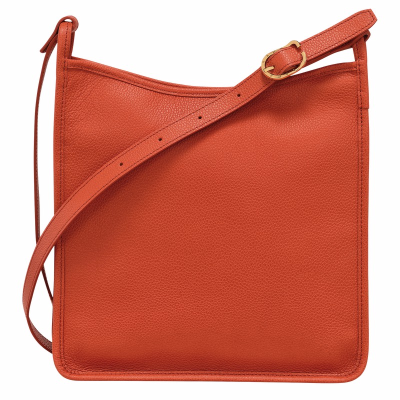 Longchamp Le FOULONNÉ M Crossbody bag - Leather Orange USA | 10140021685