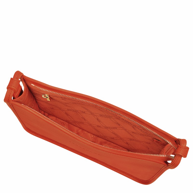 Longchamp Le FOULONNÉ M Crossbody bag - Leather Orange USA | 10140021685