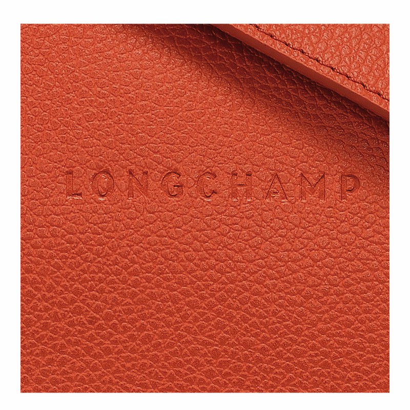 Longchamp Le FOULONNÉ M Crossbody bag - Leather Orange USA | 10140021685