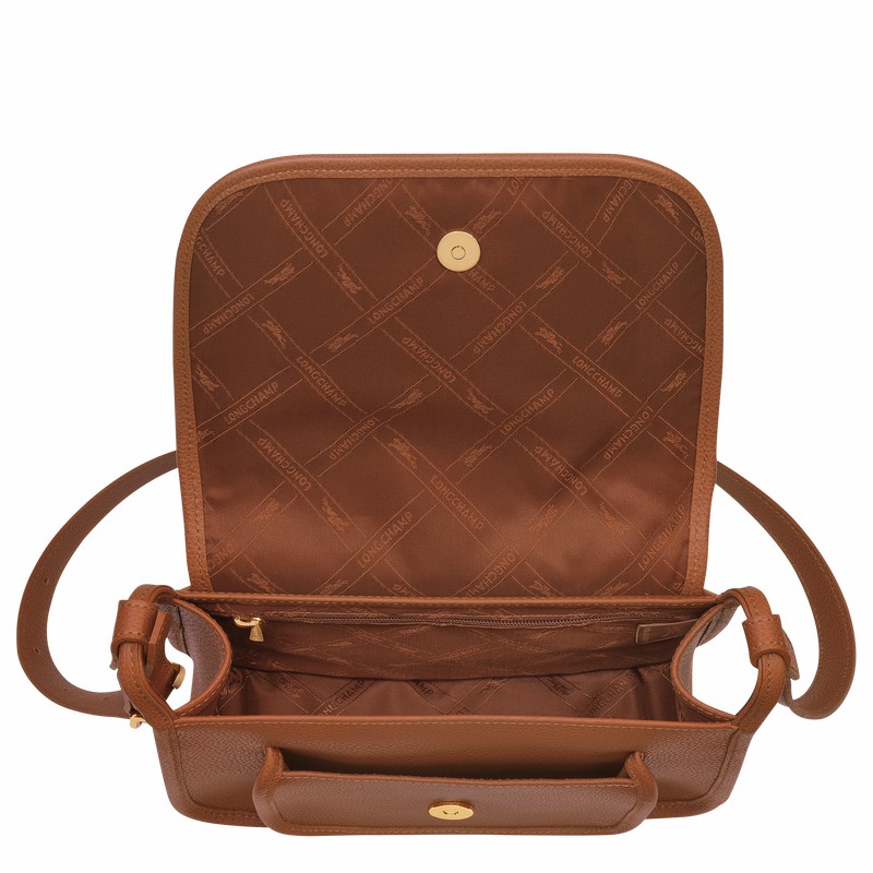 Longchamp Le FOULONNÉ M Crossbody bag - Leather Caramel USA | 10135021121