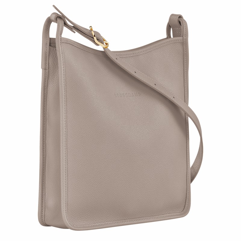 Longchamp Le FOULONNÉ M Crossbody bag - Leather Grey USA | 10140021P55