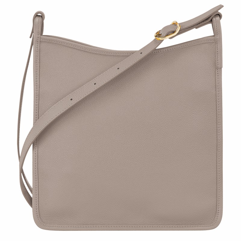 Longchamp Le FOULONNÉ M Crossbody bag - Leather Grey USA | 10140021P55