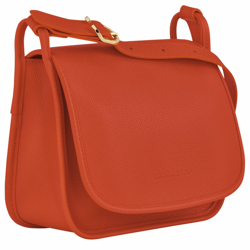 Longchamp Le FOULONNÉ M Crossbody bag - Leather Orange USA | 10135021685