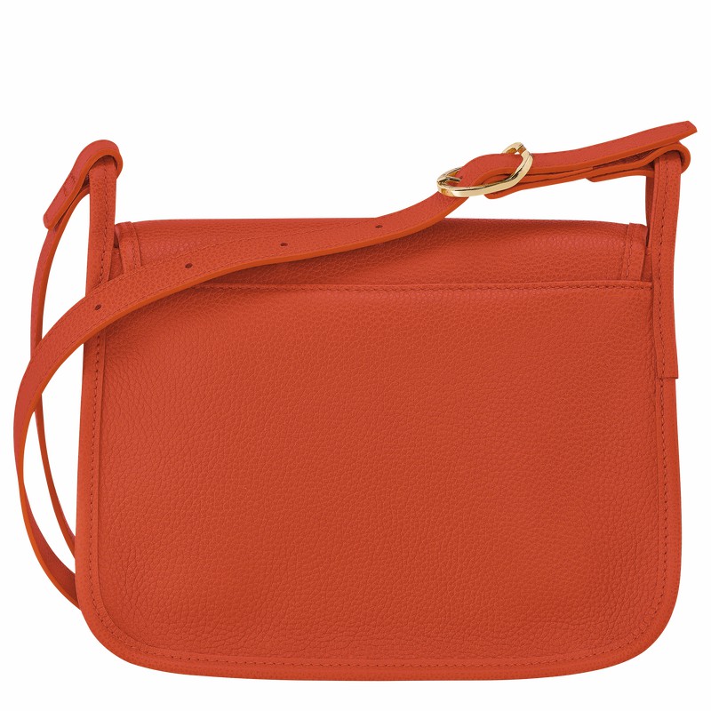 Longchamp Le FOULONNÉ M Crossbody bag - Leather Orange USA | 10135021685