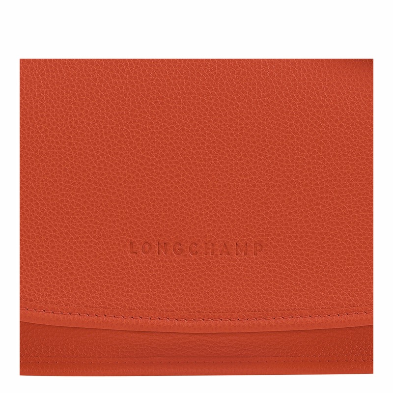 Longchamp Le FOULONNÉ M Crossbody bag - Leather Orange USA | 10135021685