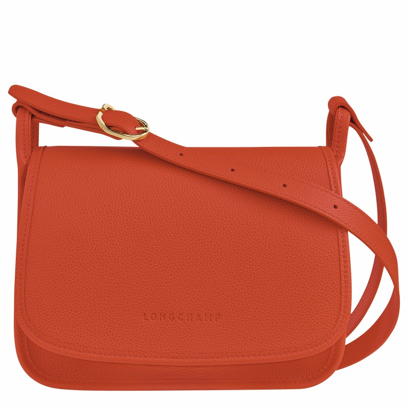 Longchamp Le FOULONNÉ M Crossbody bag - Leather Orange USA | 10135021685