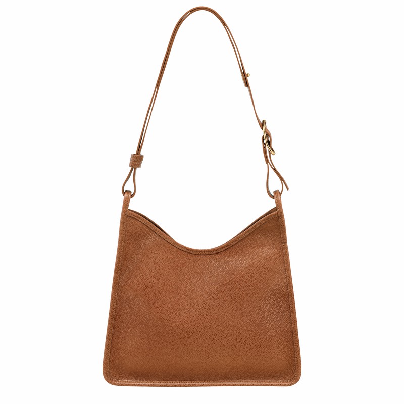 Longchamp Le FOULONNÉ M Hobo bag - Leather Caramel USA | 10155021121