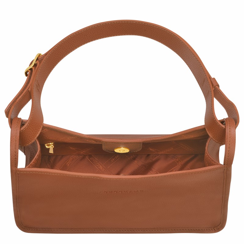 Longchamp Le FOULONNÉ M Hobo bag - Leather Caramel USA | 10155021121