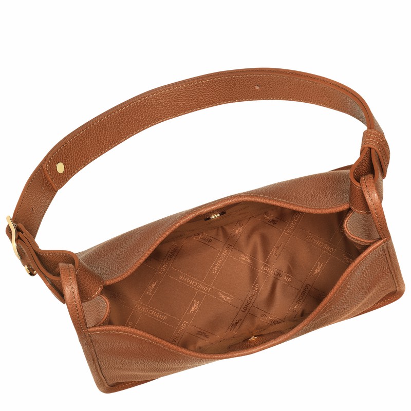 Longchamp Le FOULONNÉ M Hobo bag - Leather Caramel USA | 10155021121