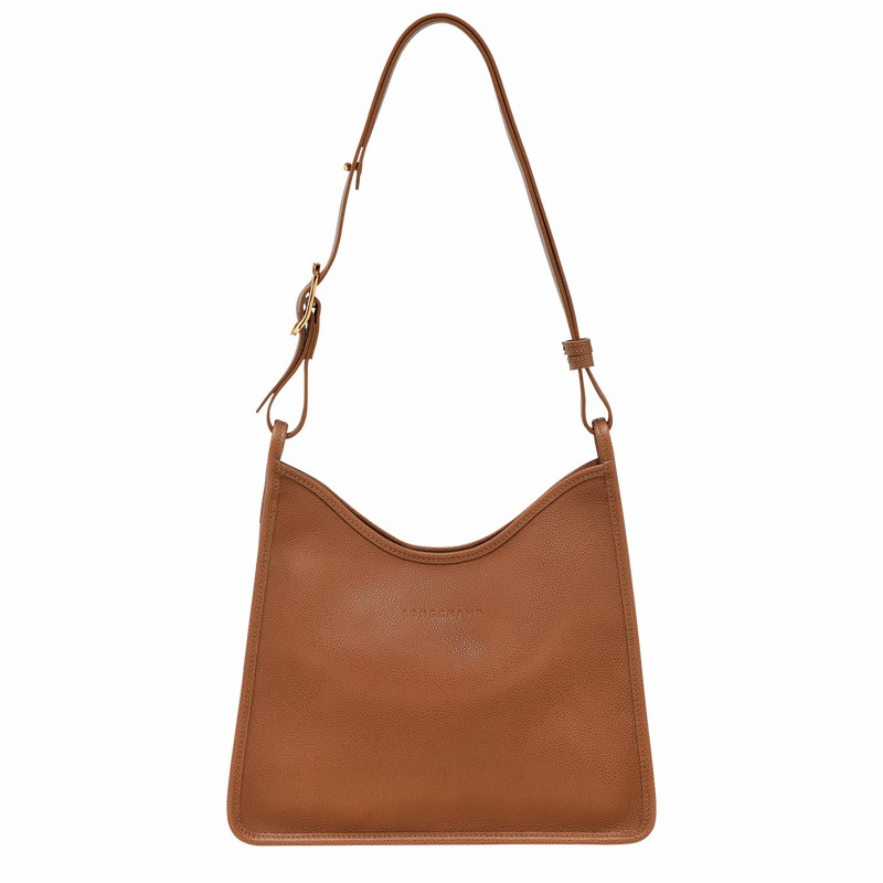 Longchamp Le FOULONNÉ M Hobo bag - Leather Caramel USA | 10155021121