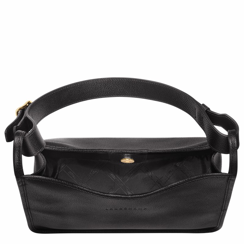 Longchamp Le FOULONNÉ M Hobo bag - Leather Black USA | 10155021001