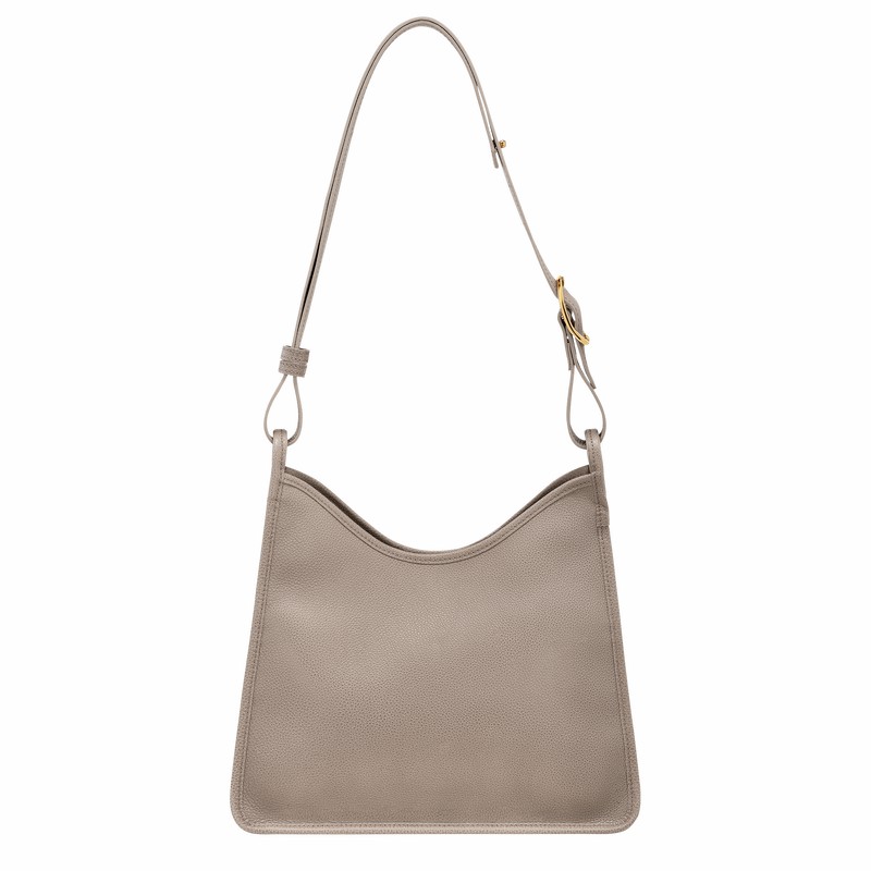 Longchamp Le FOULONNÉ M Hobo bag - Leather Grey USA | 10155021P55