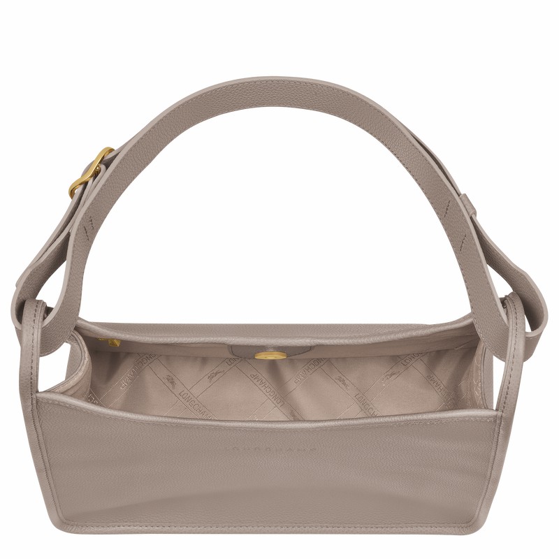 Longchamp Le FOULONNÉ M Hobo bag - Leather Grey USA | 10155021P55