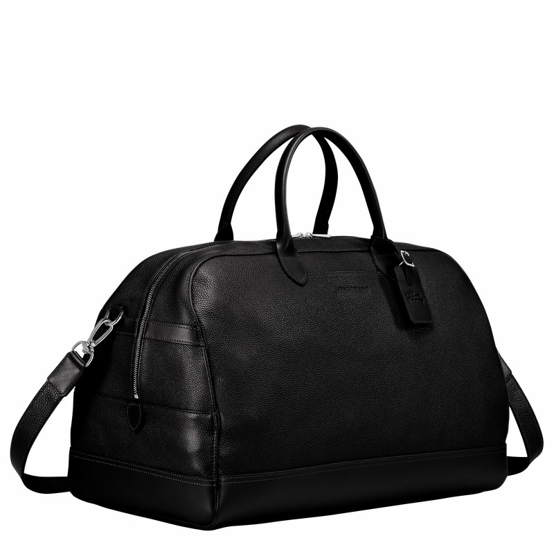 Longchamp Le FOULONNÉ M Travel bag - Leather Black USA | L1302021047-