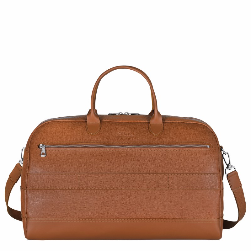 Longchamp Le FOULONNÉ M Travel bag - Leather Caramel USA | L1302021F72-