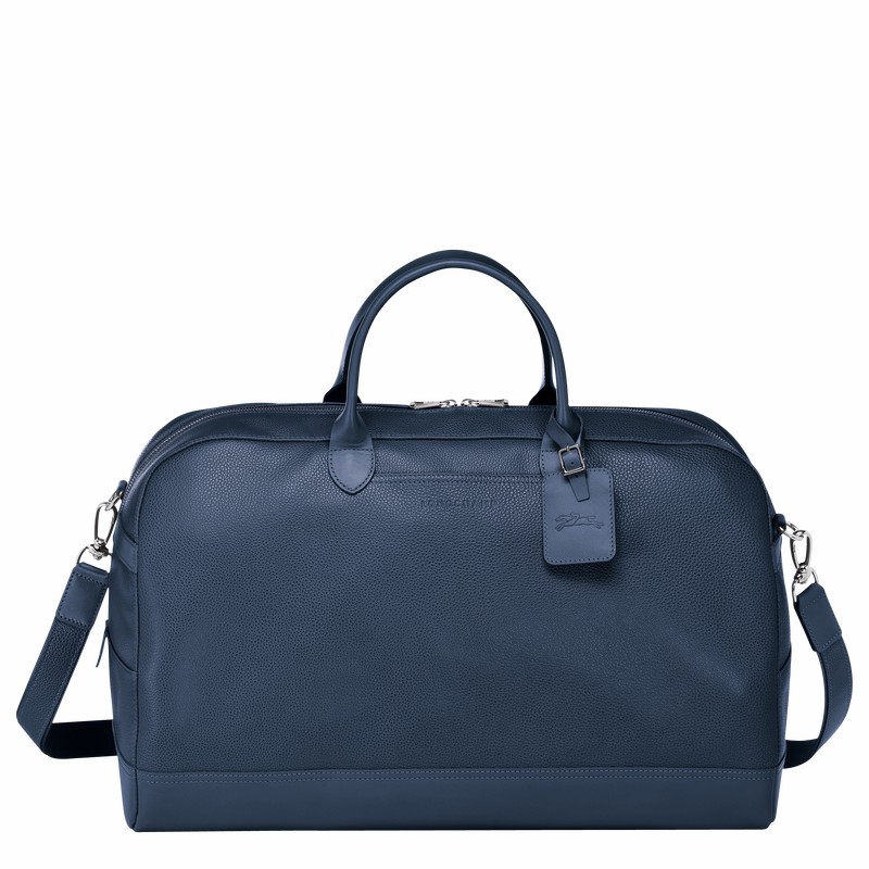 Longchamp Le FOULONNÉ M Travel bag - Leather Navy USA | L1302021556-