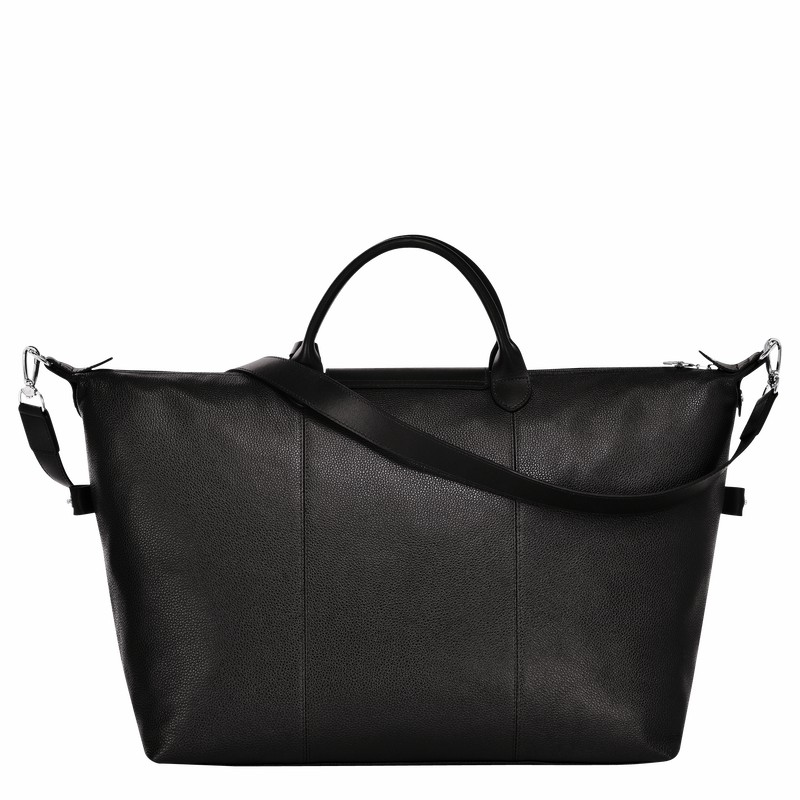 Longchamp Le FOULONNÉ M Travel bag - Leather Black USA | L1625021047