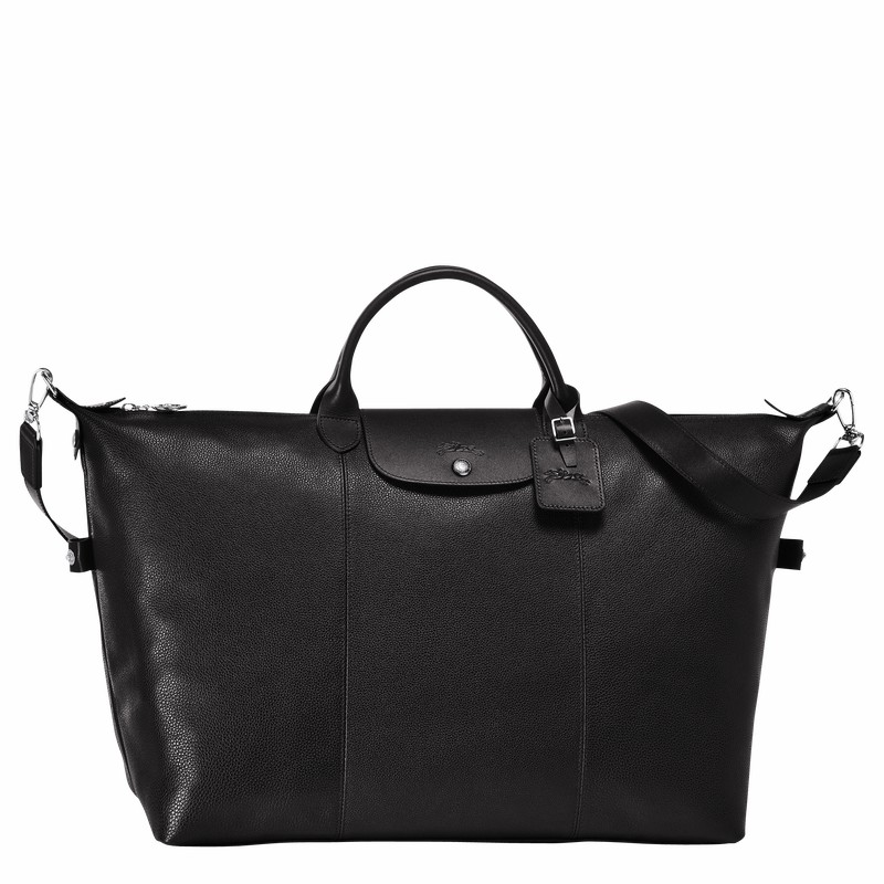 Longchamp Le FOULONNÉ M Travel bag - Leather Black USA | L1625021047