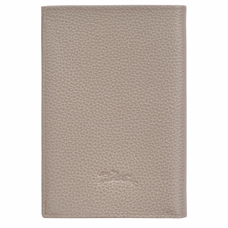 Longchamp Le FOULONNÉ Passport cover - Leather Grey USA | L3416021P55-