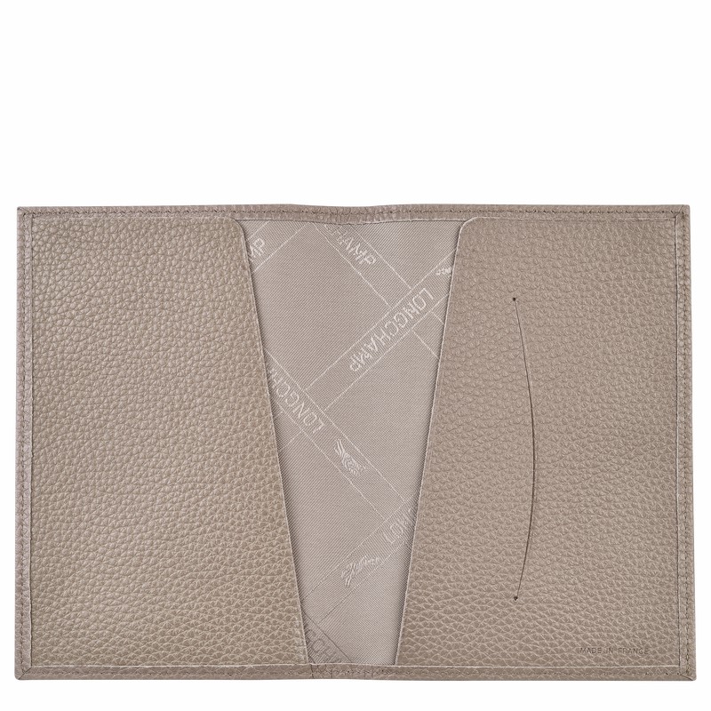 Longchamp Le FOULONNÉ Passport cover - Leather Grey USA | L3416021P55-