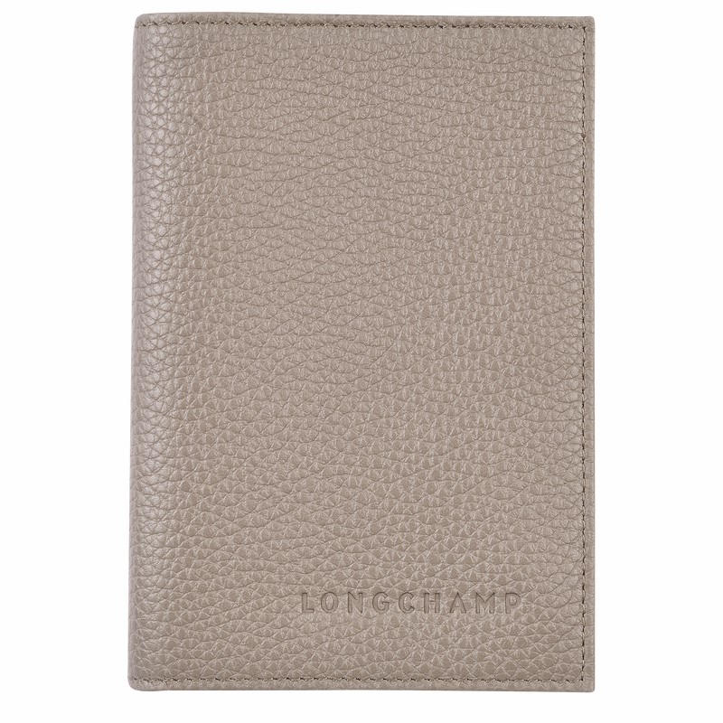 Longchamp Le FOULONNÉ Passport cover - Leather Grey USA | L3416021P55-