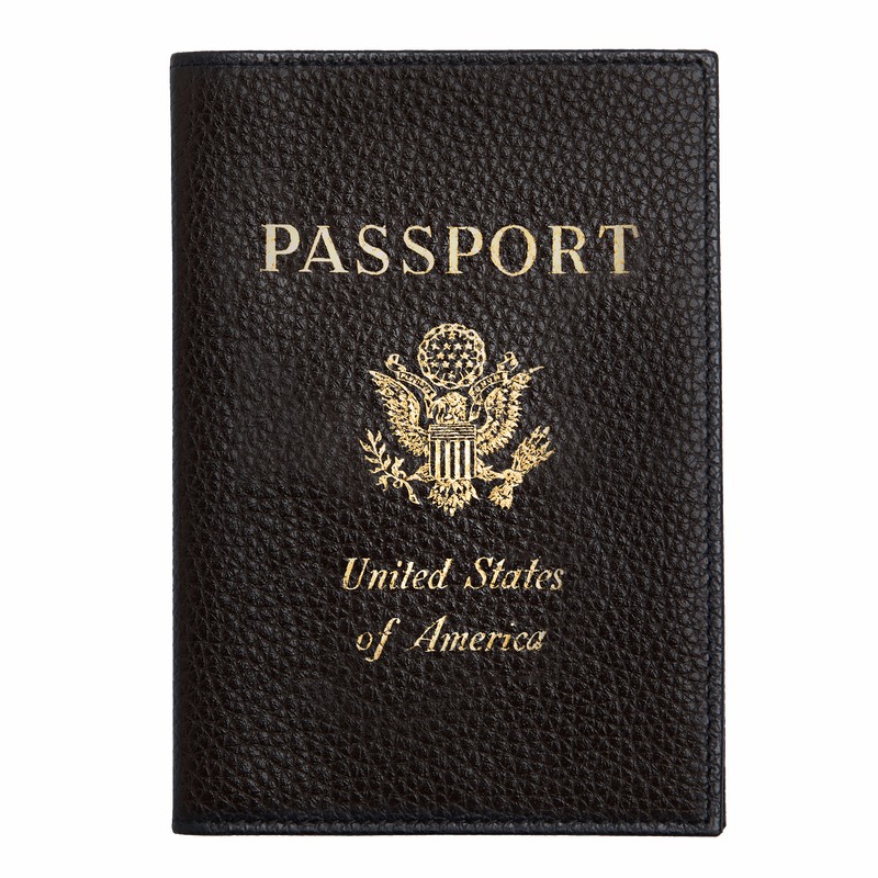 Longchamp Le FOULONNÉ Passport cover - Leather Black USA | L3416021US001-