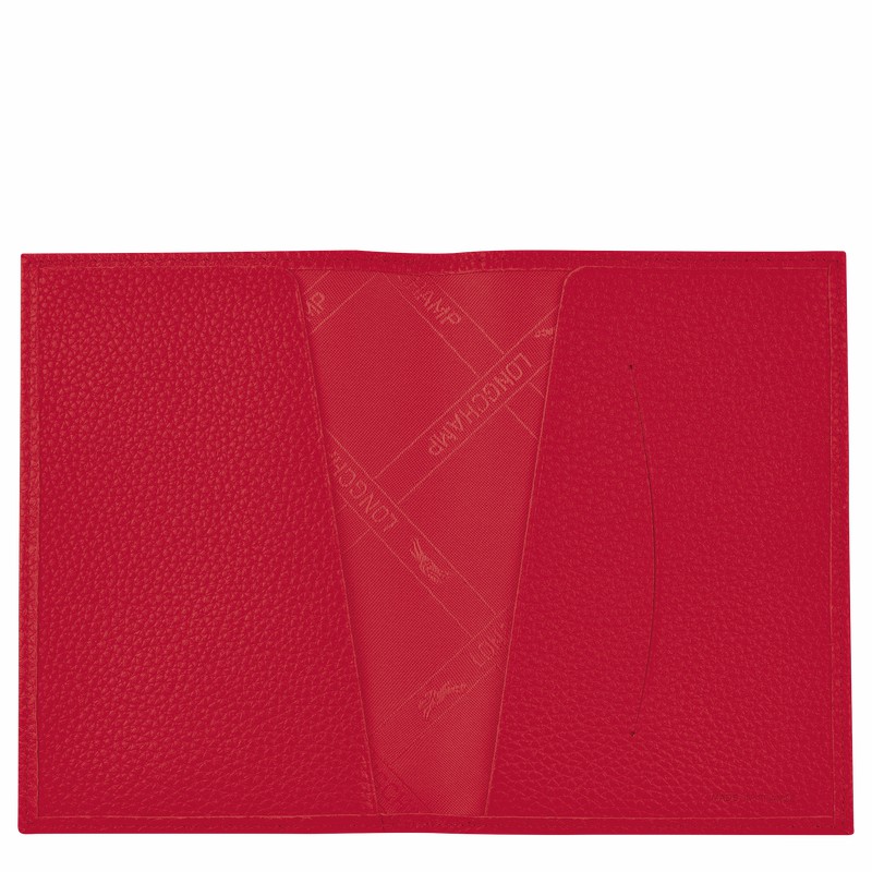 Longchamp Le FOULONNÉ Passport cover - Leather Red USA | L3416021C39-