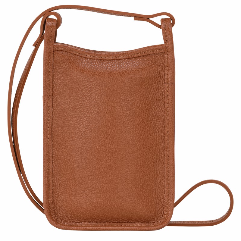 Longchamp Le FOULONNÉ Phone case - Leather Caramel USA | 34200021121-