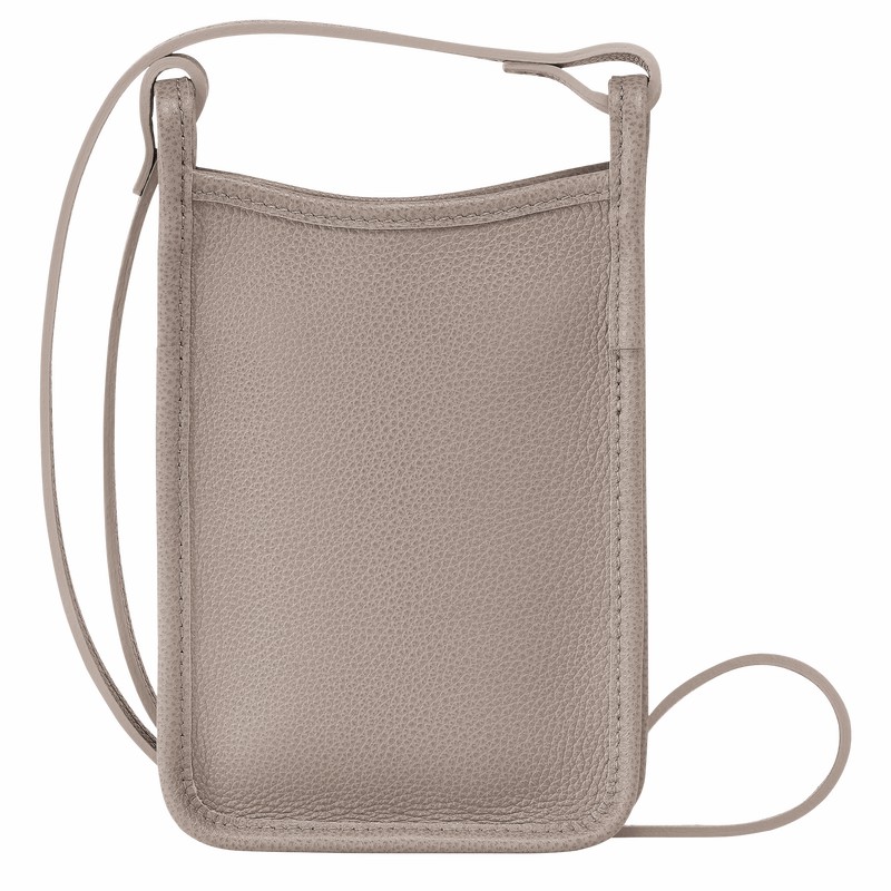 Longchamp Le FOULONNÉ Phone case - Leather Grey USA | 34200021P55-