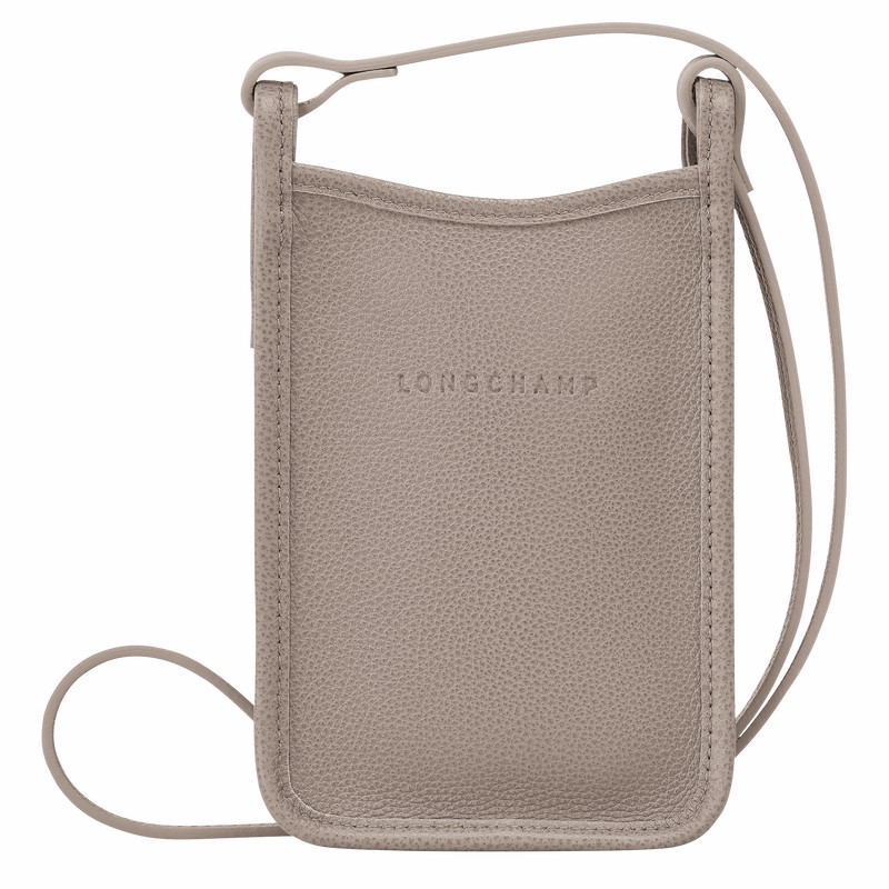 Longchamp Le FOULONNÉ Phone case - Leather Grey USA | 34200021P55