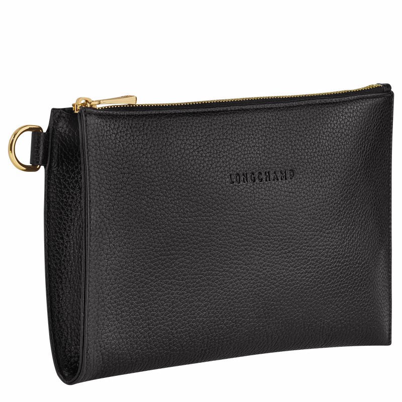 Longchamp Le FOULONNÉ Pouch - Leather Black USA | L2541021001-