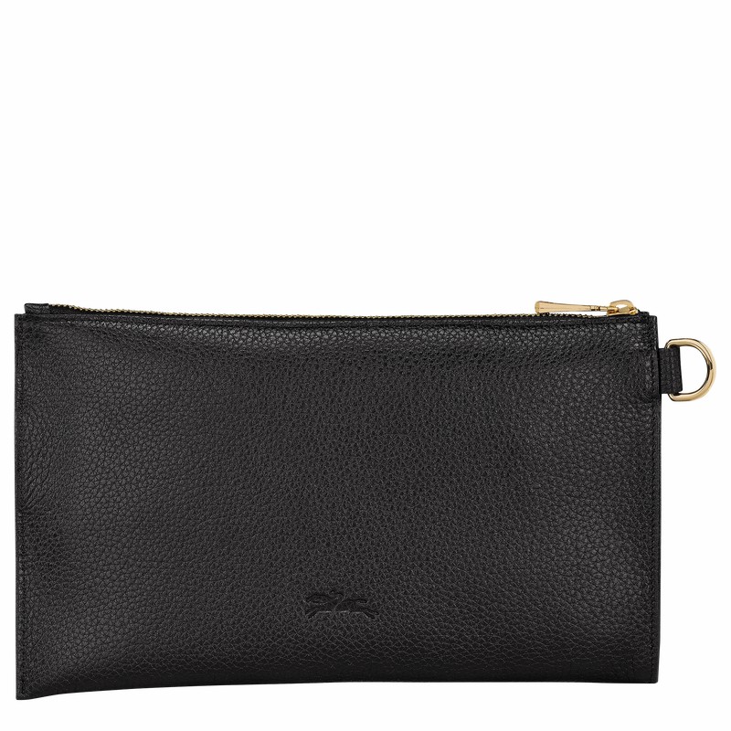 Longchamp Le FOULONNÉ Pouch - Leather Black USA | L2541021001-