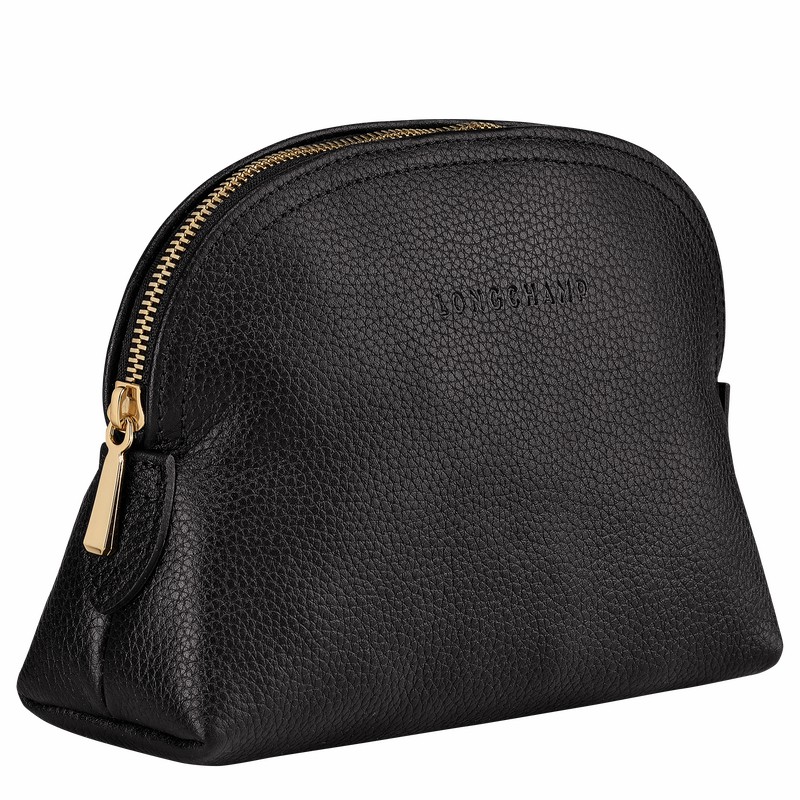 Longchamp Le FOULONNÉ Pouch - Leather Black USA | L2527021001-