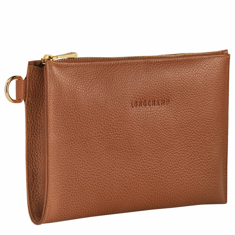 Longchamp Le FOULONNÉ Pouch - Leather Caramel USA | L2541021121-