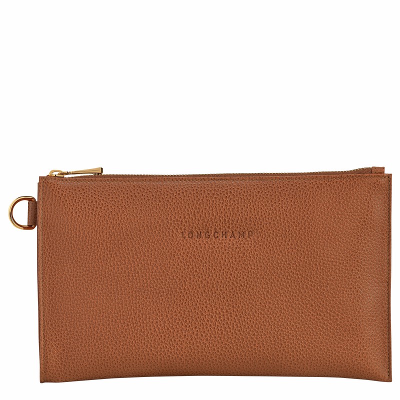 Longchamp Le FOULONNÉ Pouch - Leather Caramel USA | L2541021121-