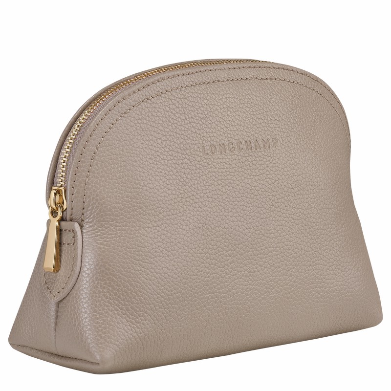 Longchamp Le FOULONNÉ Pouch - Leather Grey USA | L2527021P55-