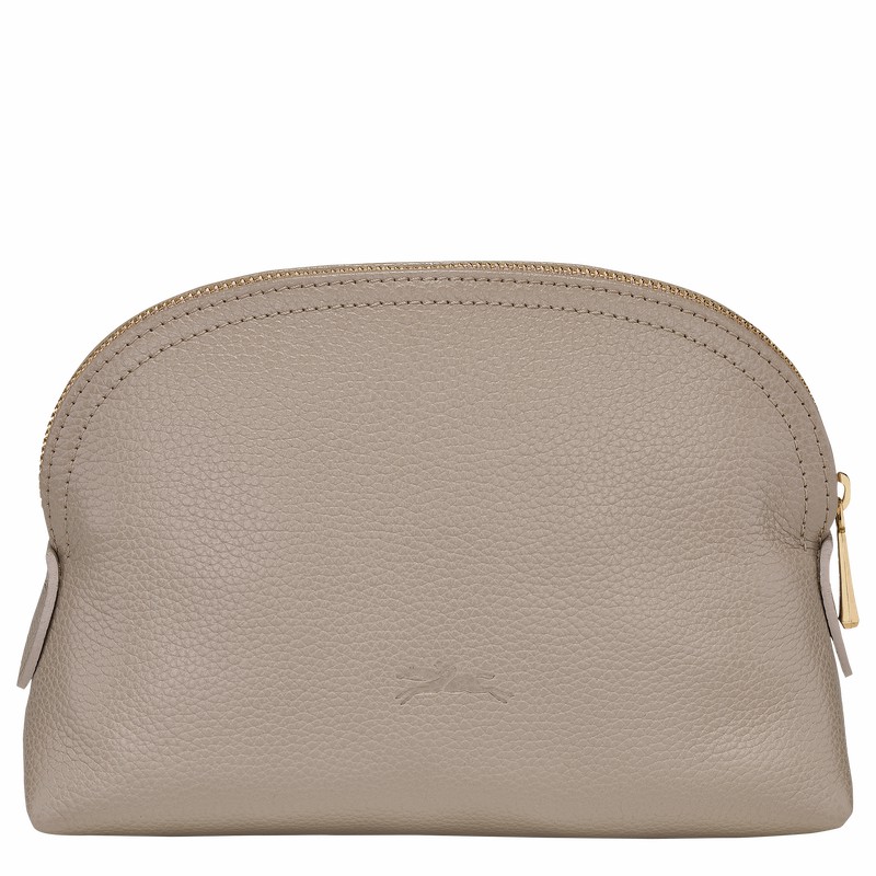 Longchamp Le FOULONNÉ Pouch - Leather Grey USA | L2527021P55-