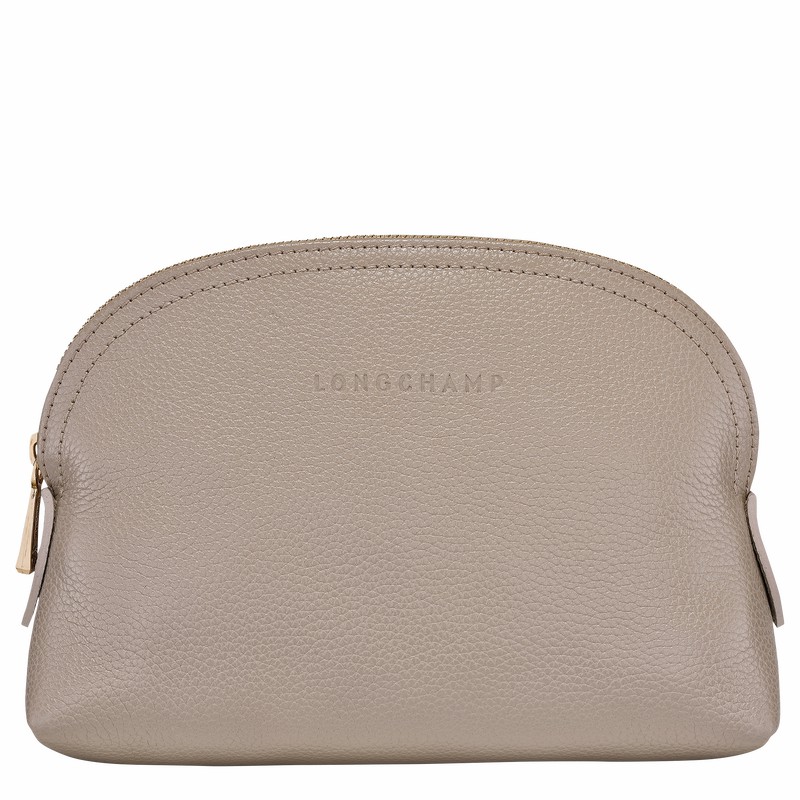 Longchamp Le FOULONNÉ Pouch - Leather Grey USA | L2527021P55-