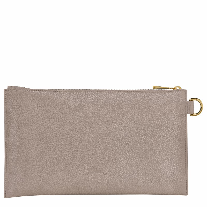 Longchamp Le FOULONNÉ Pouch - Leather Grey USA | L2541021P55-