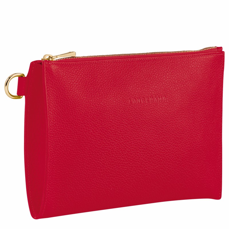 Longchamp Le FOULONNÉ Pouch - Leather Red USA | L2541021C39-