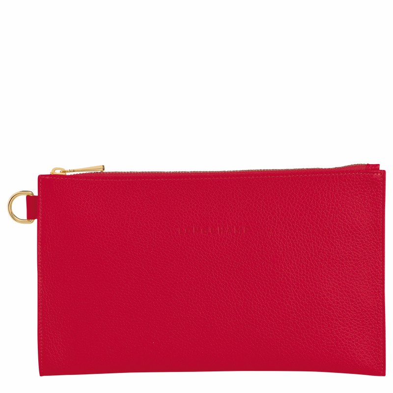 Longchamp Le FOULONNÉ Pouch - Leather Red USA | L2541021C39-