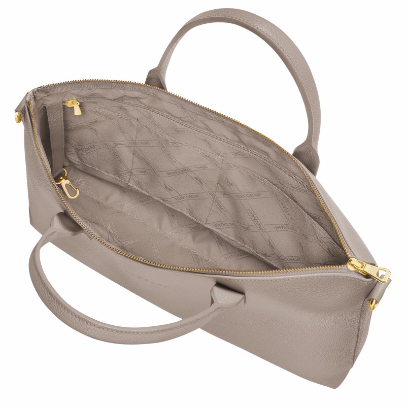 Longchamp Le FOULONNÉ S Briefcase - Leather Grey USA | 20032021P55