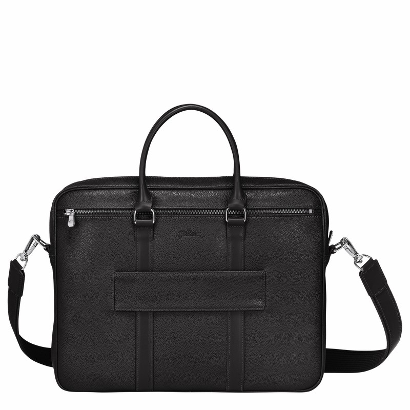 Longchamp Le FOULONNÉ S Briefcase - Leather Black USA | L2122021047